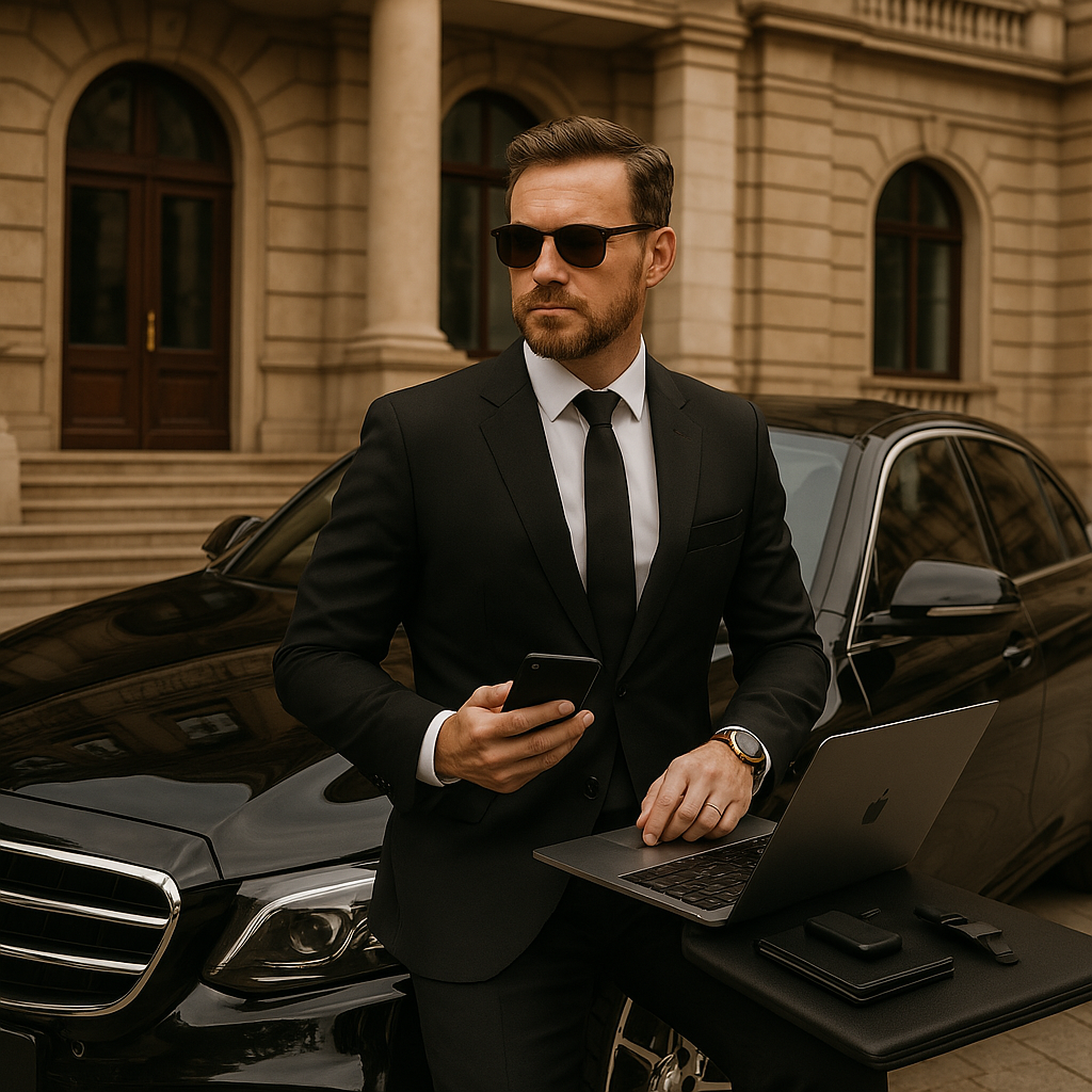 A professional reviewing business performance on a laptop and phone
